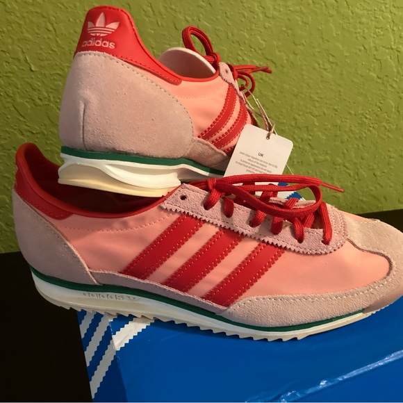 Adidas Originals Pink and Red SL 72 OG Sneakers - Picture 6 of 10
